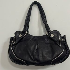 B Makowsky Leather Bag, Dark Purple